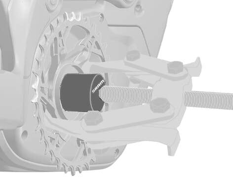SRAM Eagle Powertrain chainring puller - Use