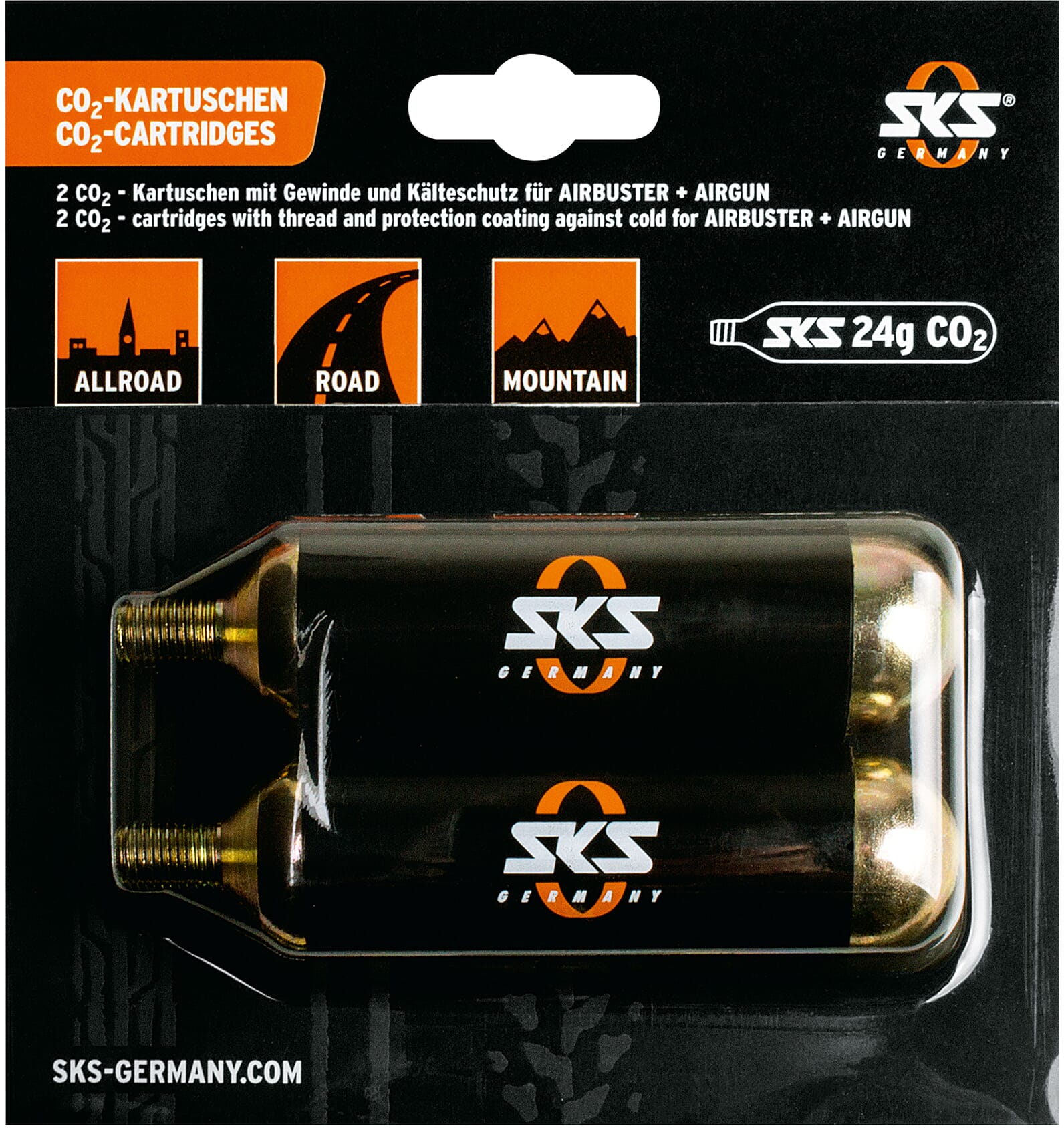 SKS CO2-Kartuschen 24g mit Gewinde