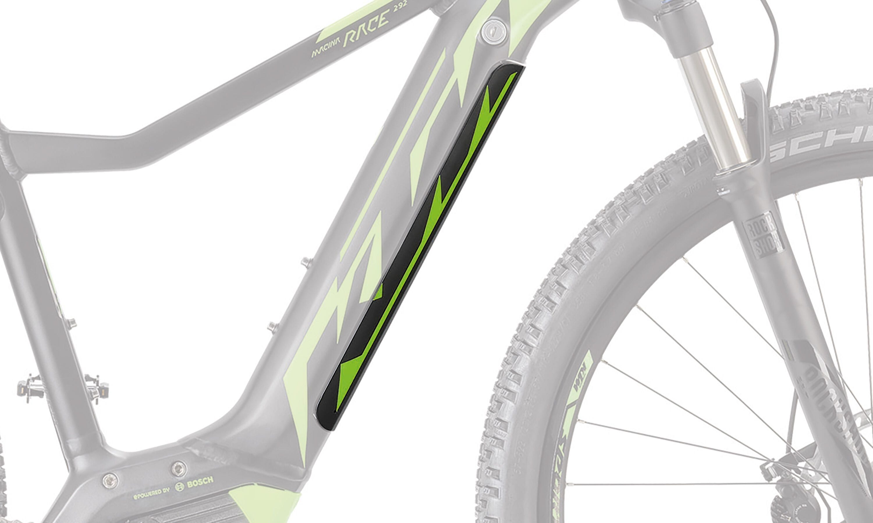 KTM PowerTube battery cover - down tube - black matt - green matt - 840118004