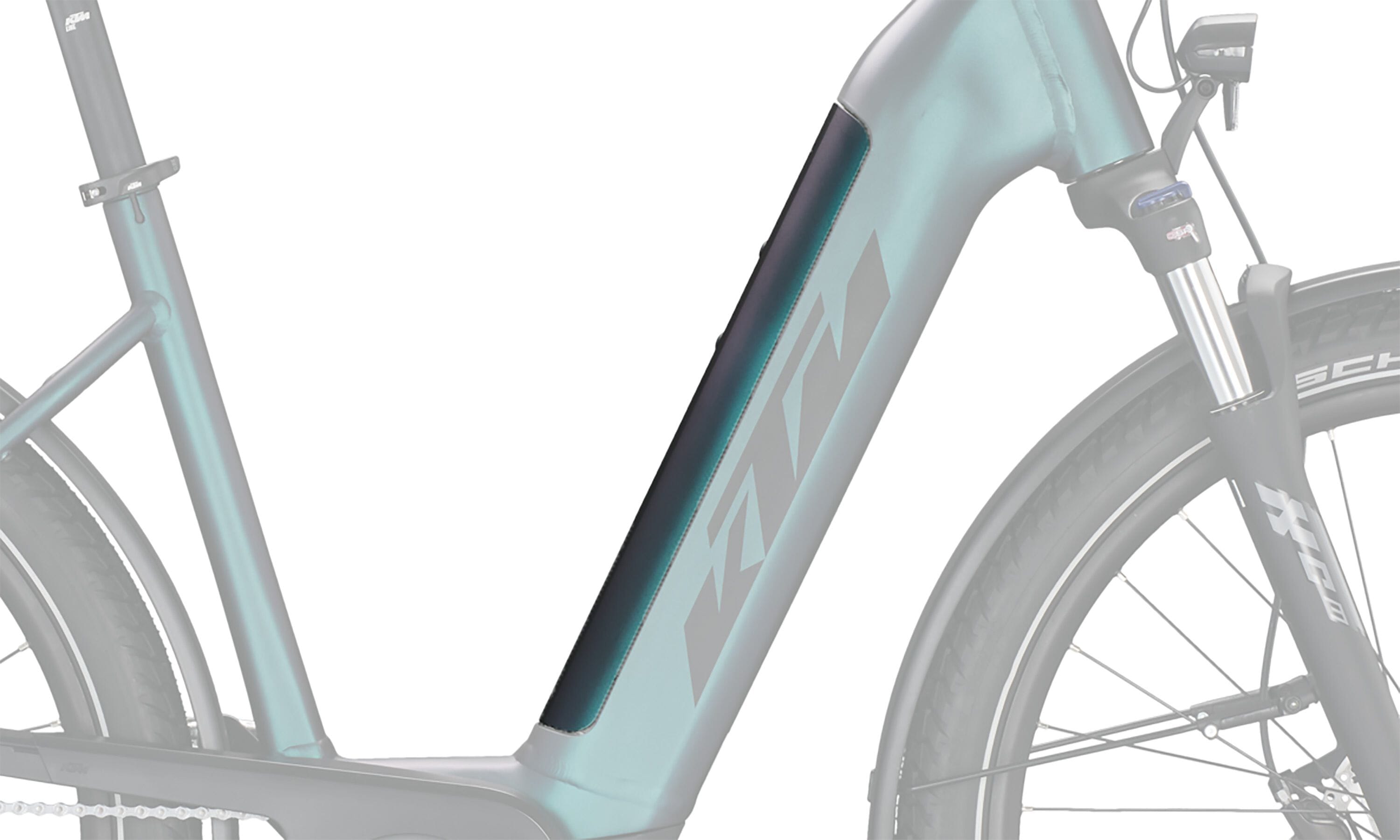 KTM PowerTube 625 battery cover - 2022 low step-through Green Purple Flip Matt