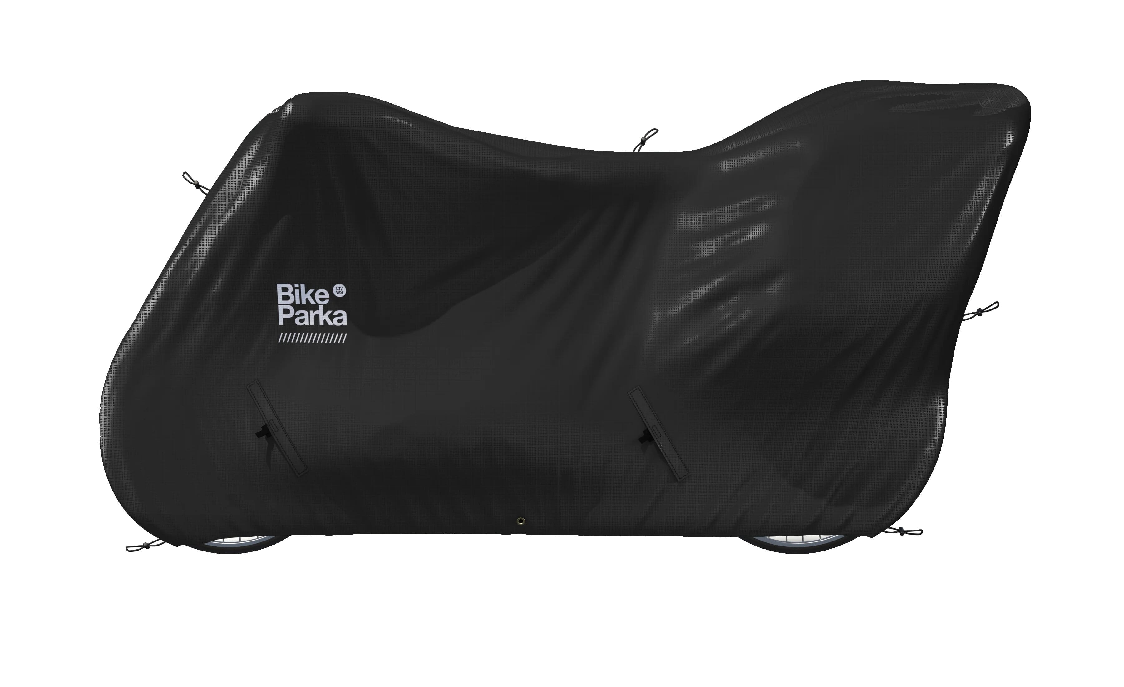 BikeParka longtail bike cover with child seat - black