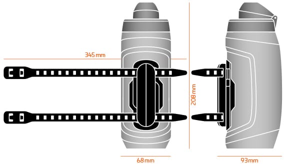 Fidlock Twist Bottle 590ml + Uni Base - Dimension
