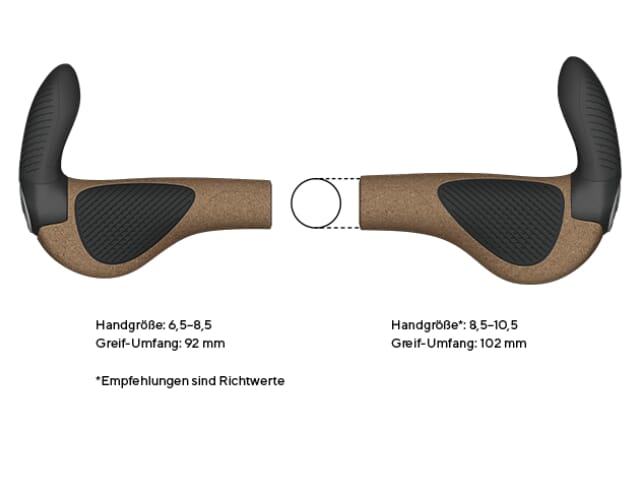 Ergon GP3 Evo BioKork Lenkergriff - Größen Empfehlung