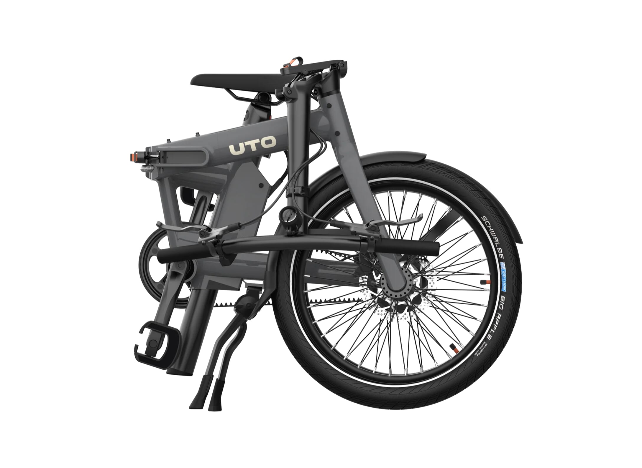 Uto Pro20 E-folding bike 2026 anthracite grey - folded