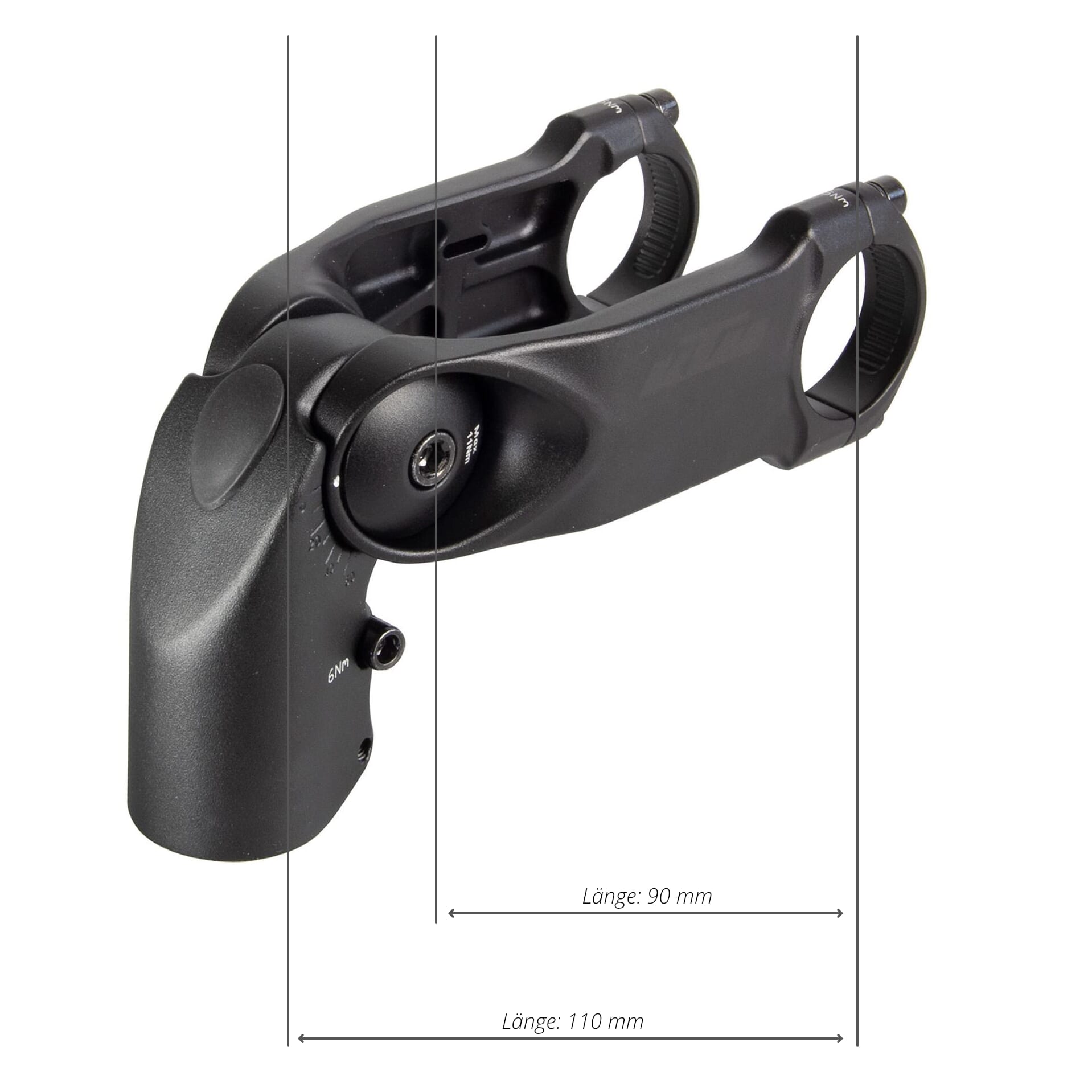 KTM stem with Kiox holder 90mm - dimensions