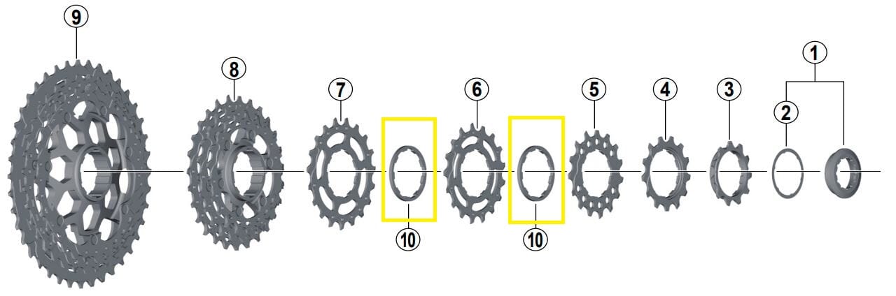 SHIMANO spacer ring Y1VN05000-XT CS-M8000