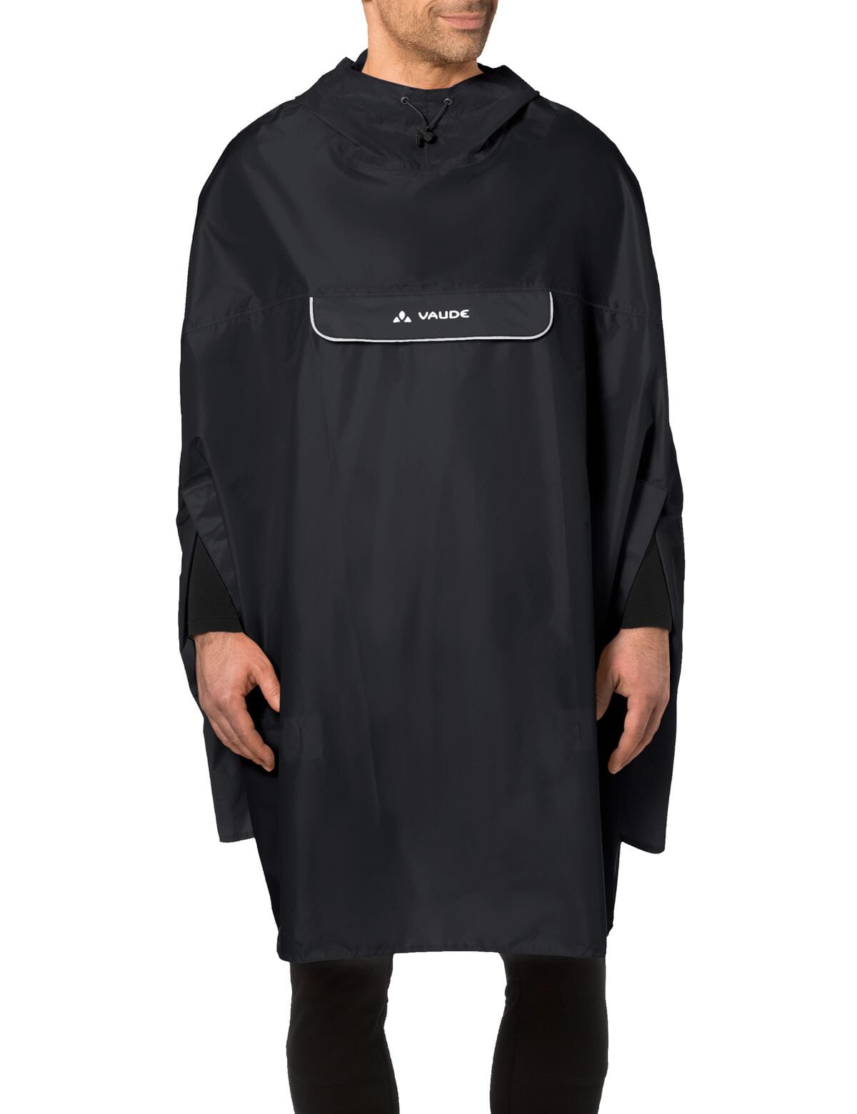 Vaude Valdipino Regen-Poncho - schwarz vorn