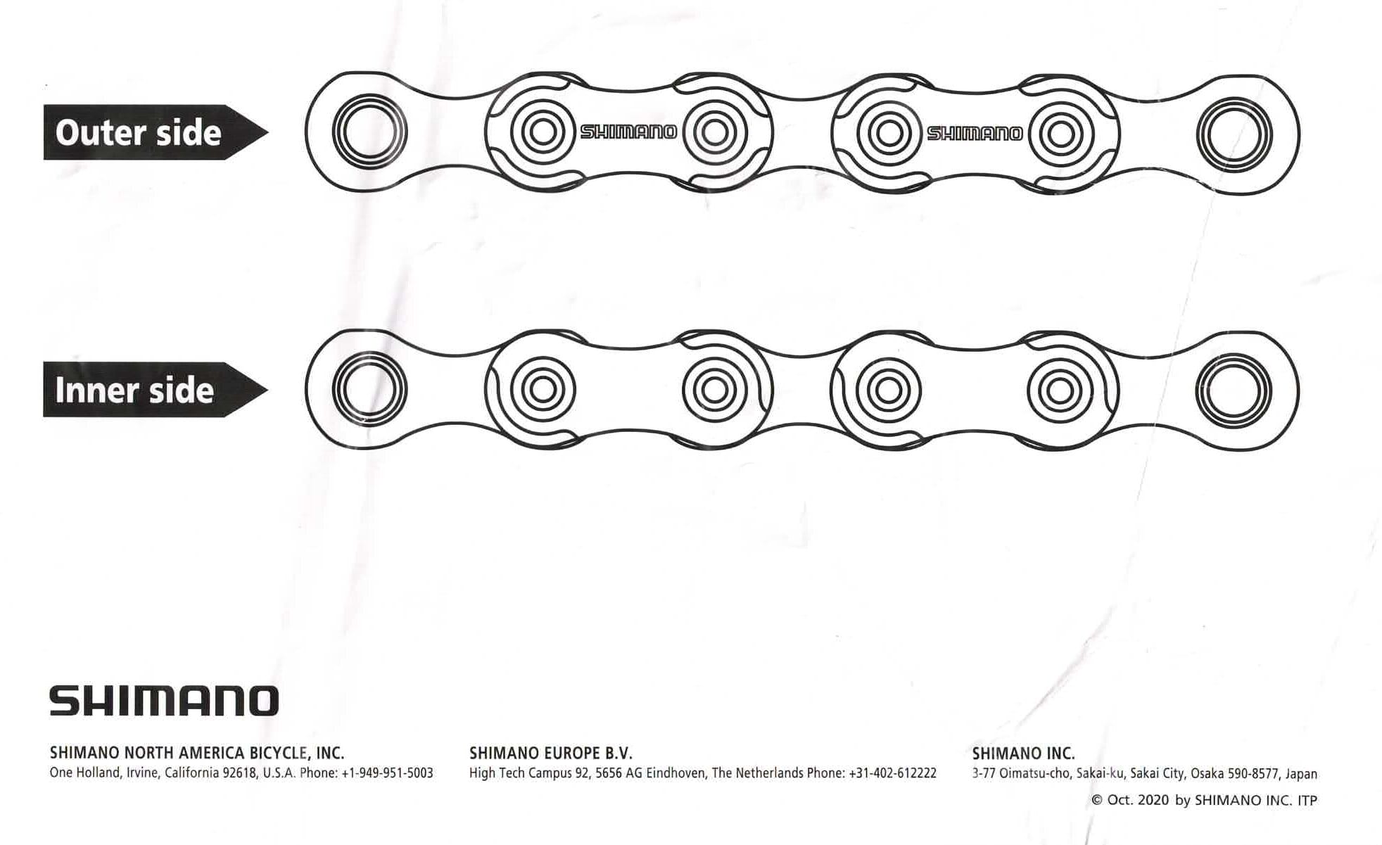 Shimano chain CN-LG500 Linkglide 10/11-speed - mounting direction