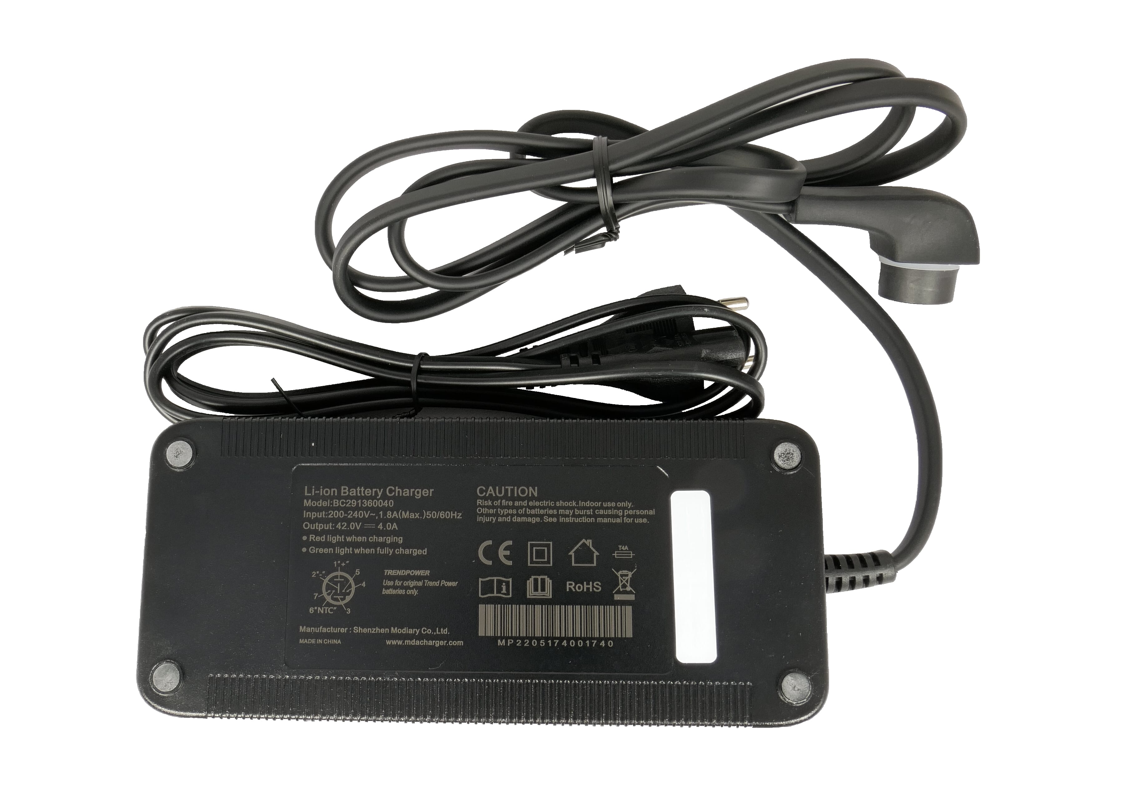 Yamaha 4 amp ebike charger for 630 Wh Intube battery - delivery content