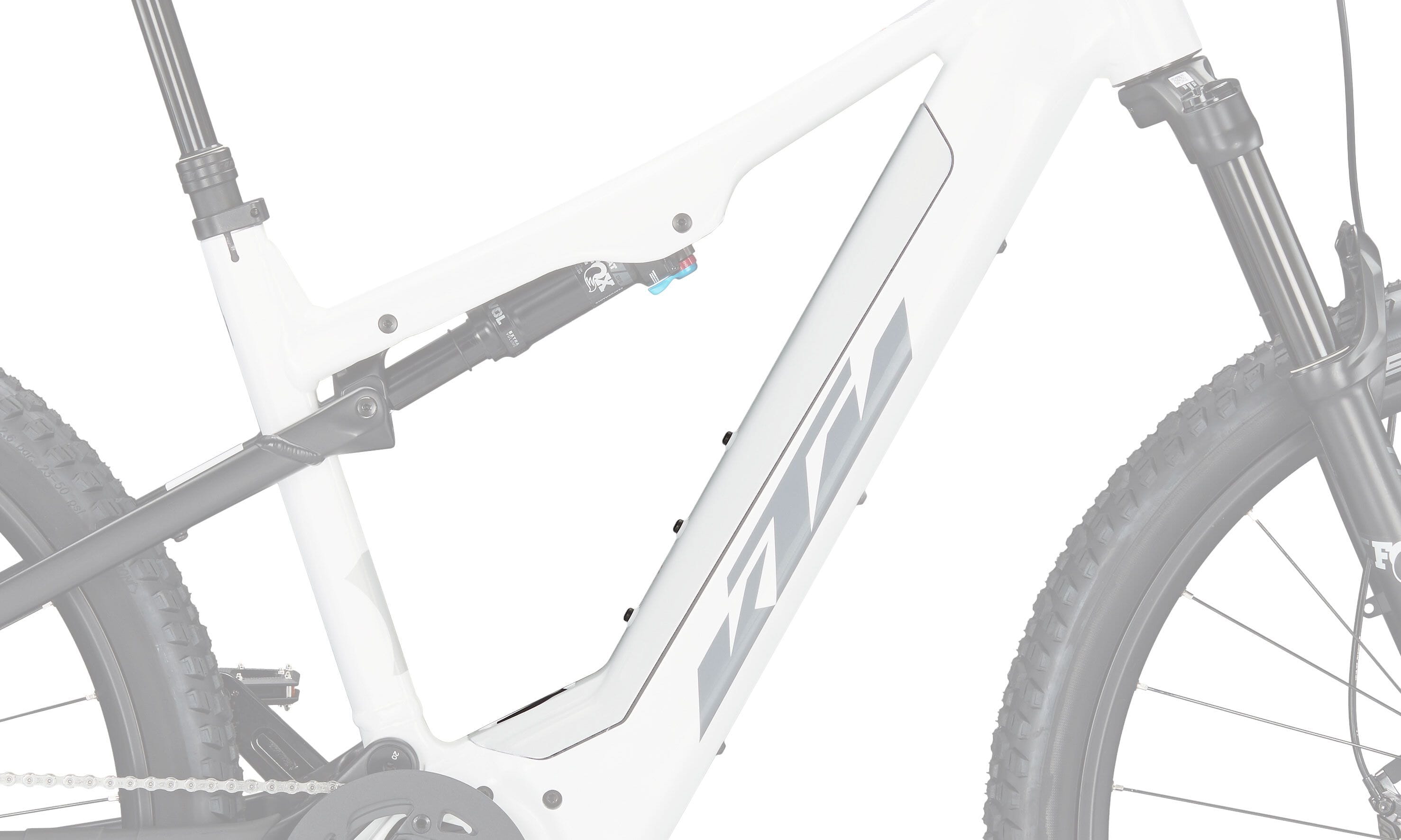 KTM PowerTube 750 Battery Cover 2023 - metallic white aluminium