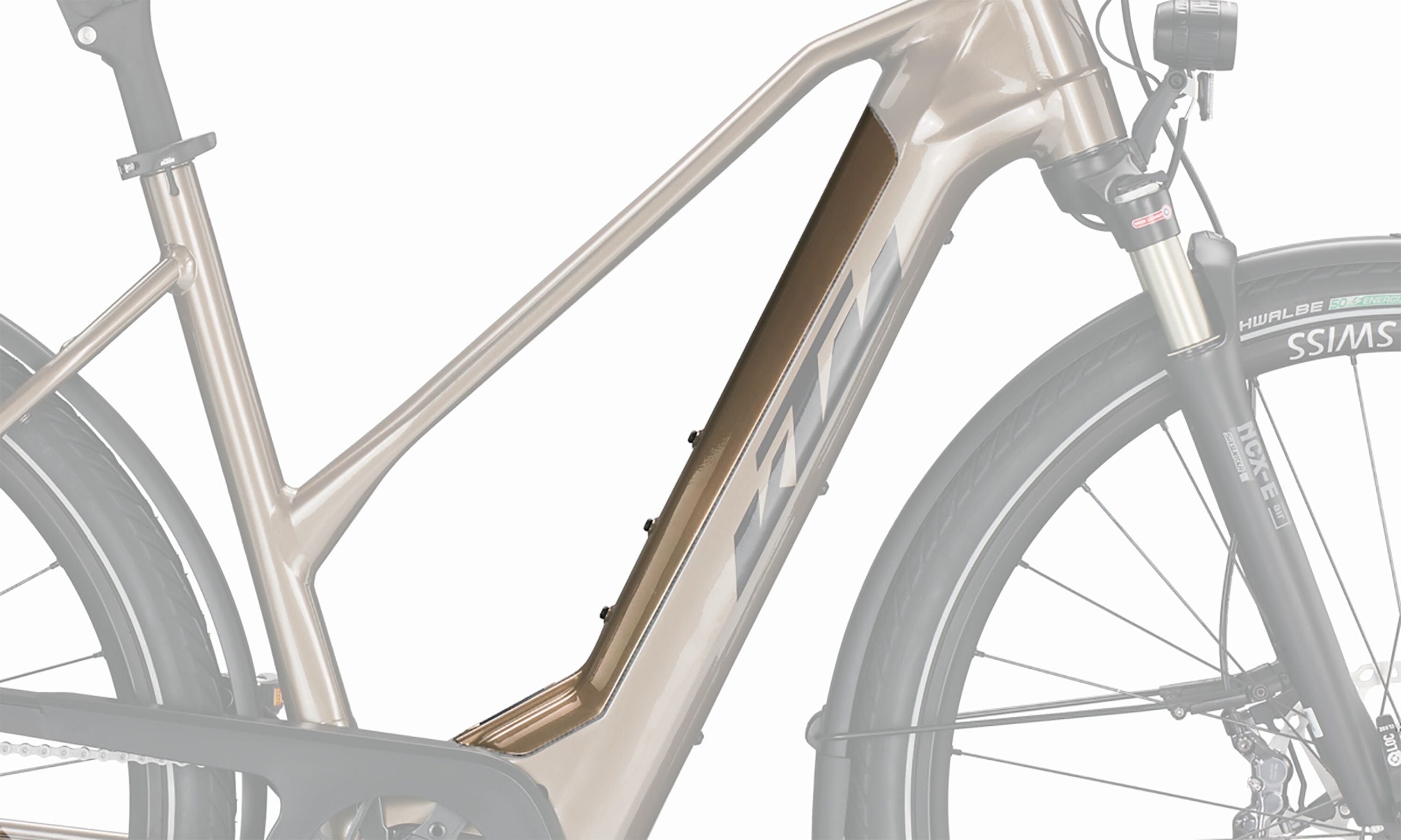 KTM PowerTube 750 Akku Cover 2023 - oak aluminium