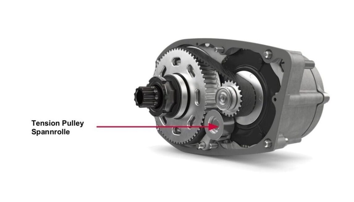 Brose belt tensioner pulley for ALU & MAG motors - mounting position