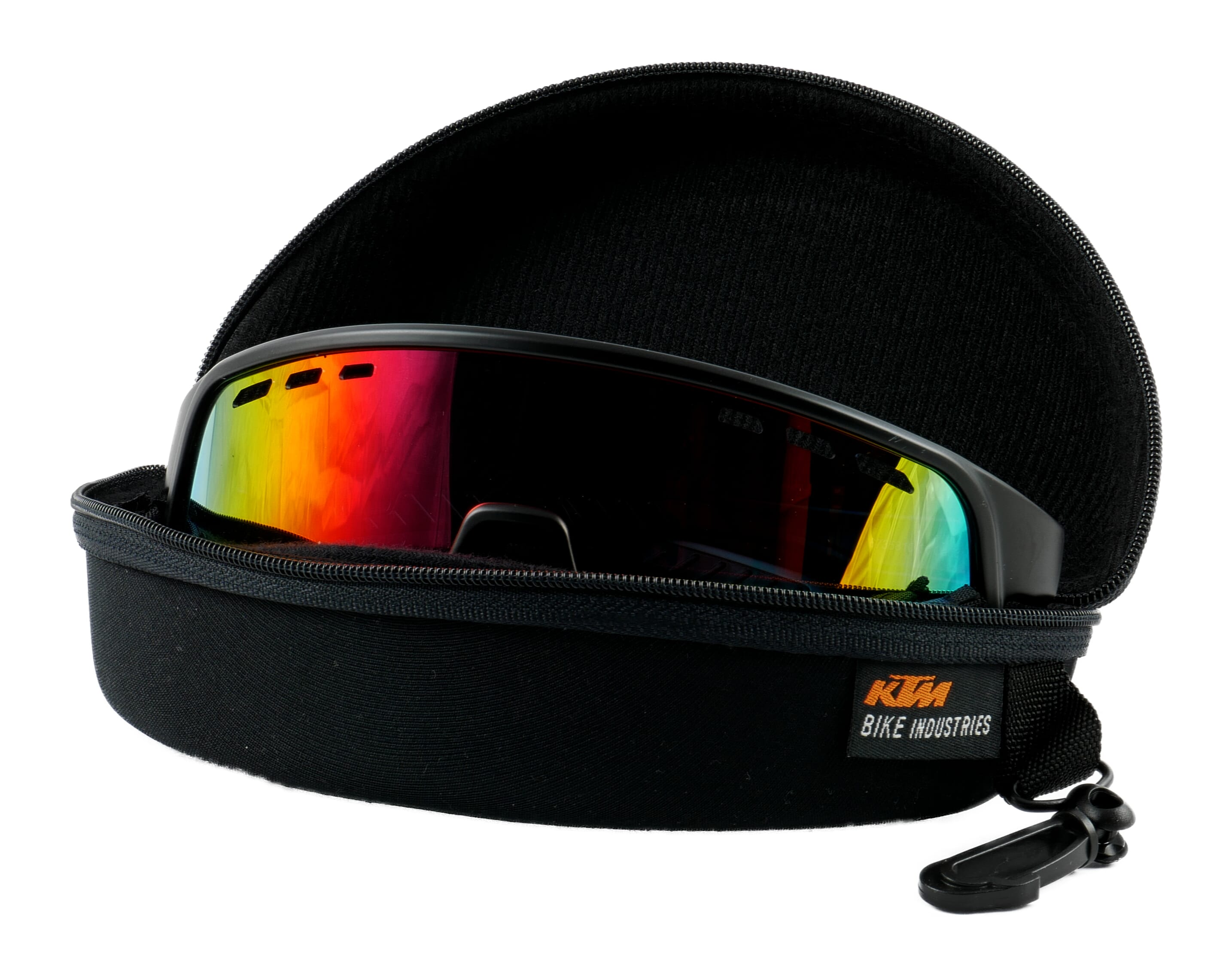 KTM Factory Enduro II Polarised Sunglasses C3 Revo Red - Matte Black with pouch