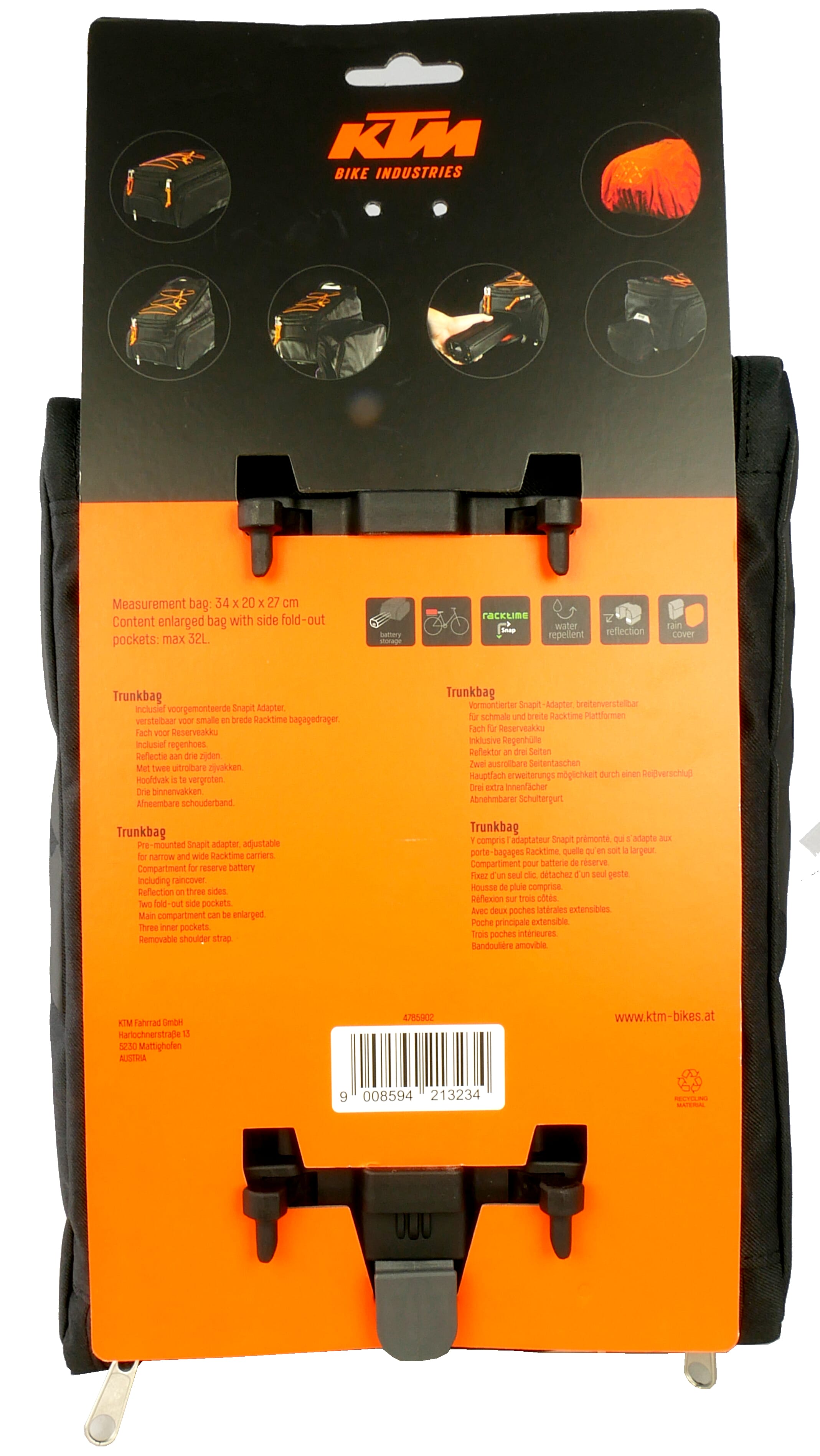 KTM Sport Trunk Bag - carrier bag description