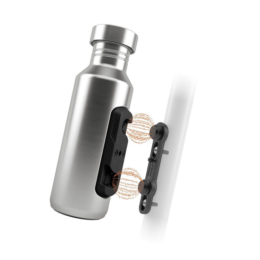 Fidlock Twist Steel Bottle 600 ml Silber + Bike Base