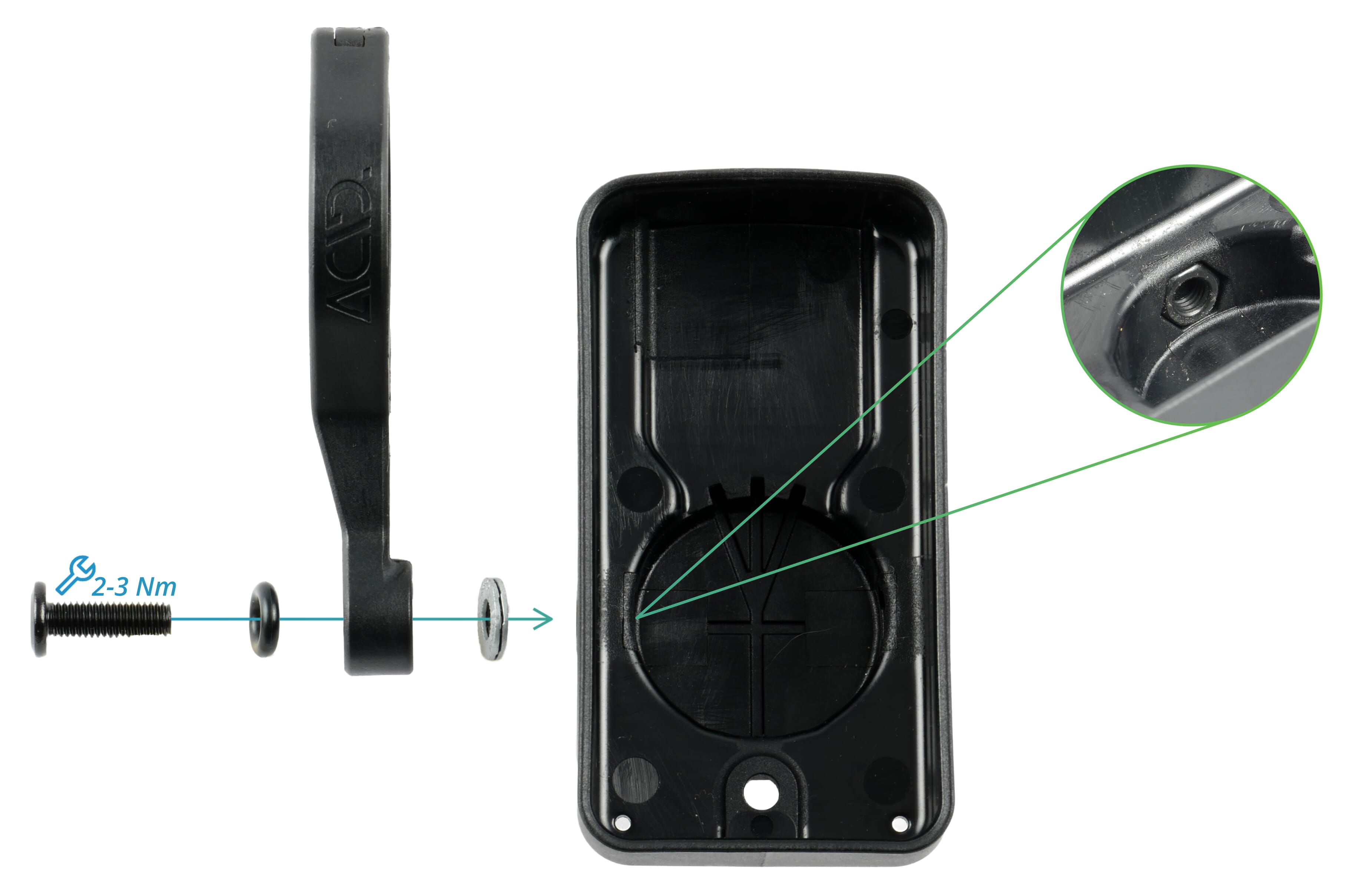 EBIKE24 Kiox 400C display mount universal with one-arm handlebar mount - mounting sequence
