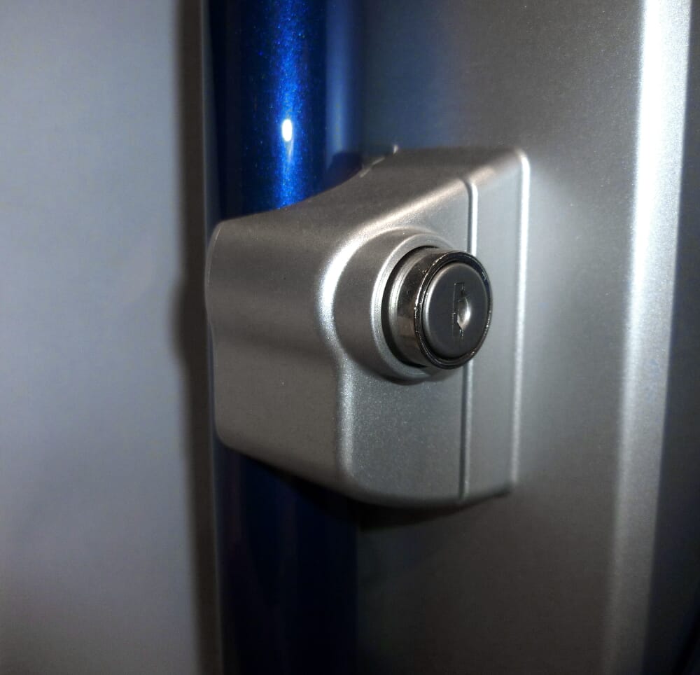 Electric Bicycle Battery Lock Cover on the Example Flyer Folding Bicycle