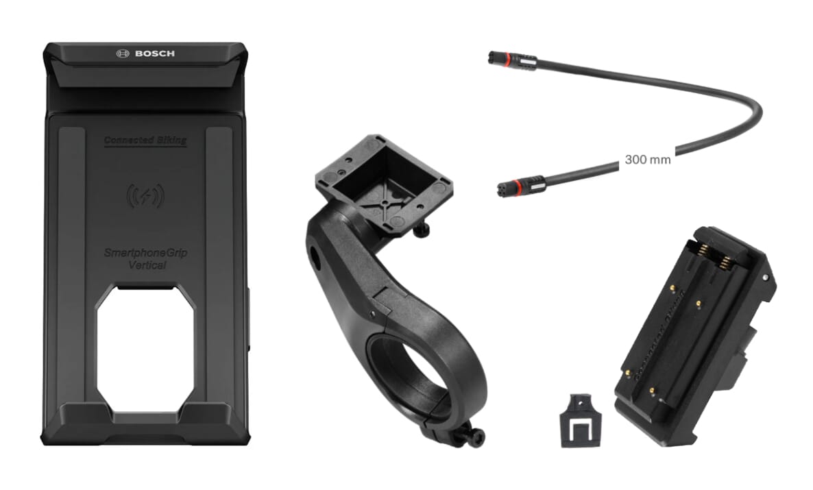 Bosch eBike - SmartphoneGrip vertical - Kit d'installation 31,8 mm de serrage Sortie de câble à l'avant / en haut 300 mm