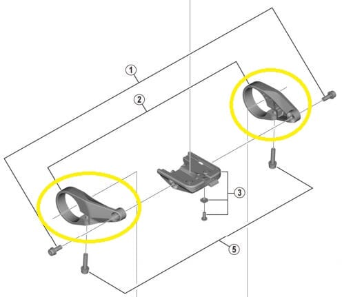 SHIMANO Lenkerschelle (rechts+links) für STEPS Display SC-E6100 Y-78S98020