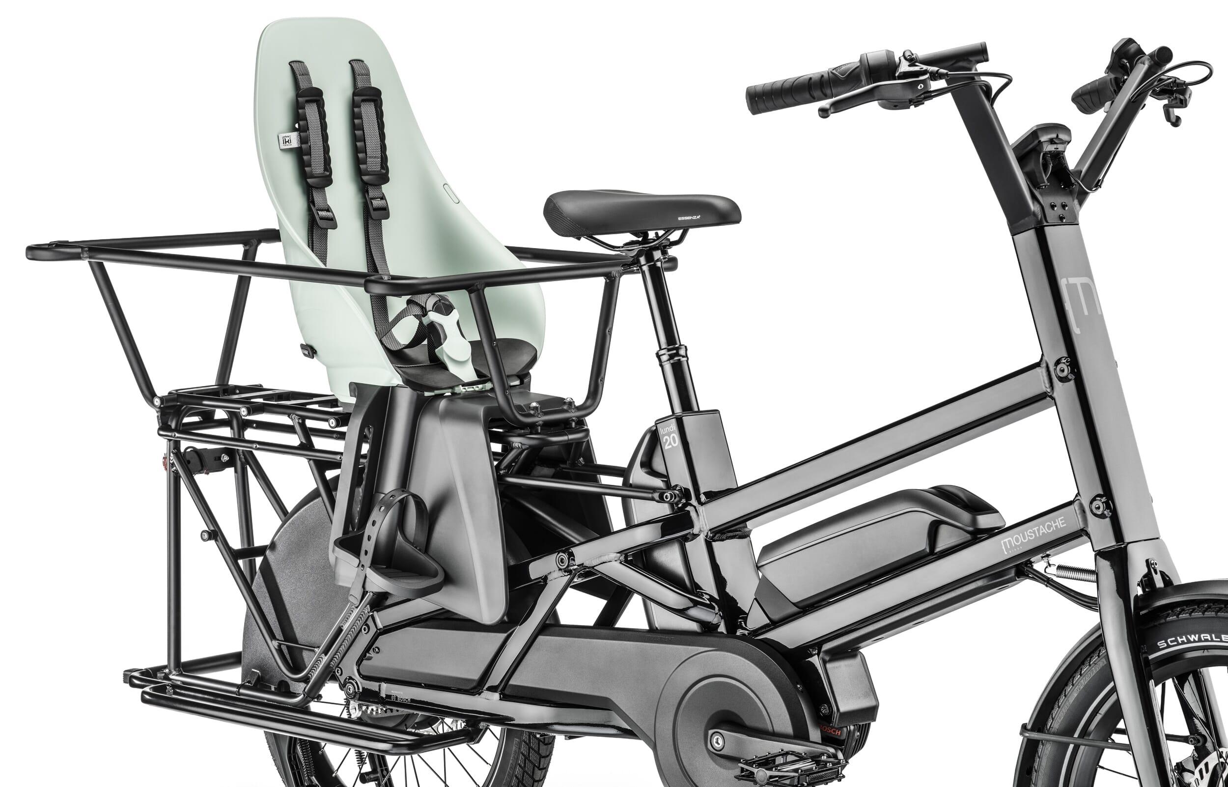 Moustache Lundi 20 child seat Urban Iki - mounted on the eBike