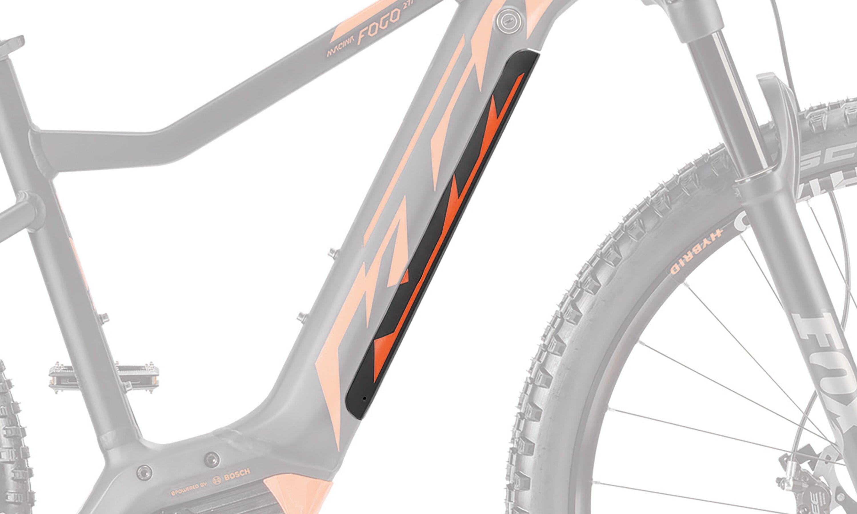 KTM PowerTube battery cover - down tube - black matt - orange matt - 840118003