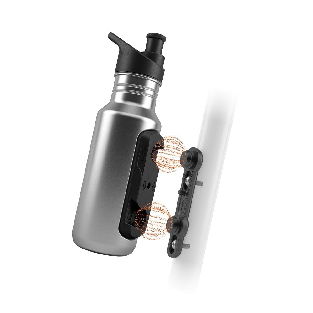 Fidlock Twist Steel Bottle 400 ml Silver + Bike Base