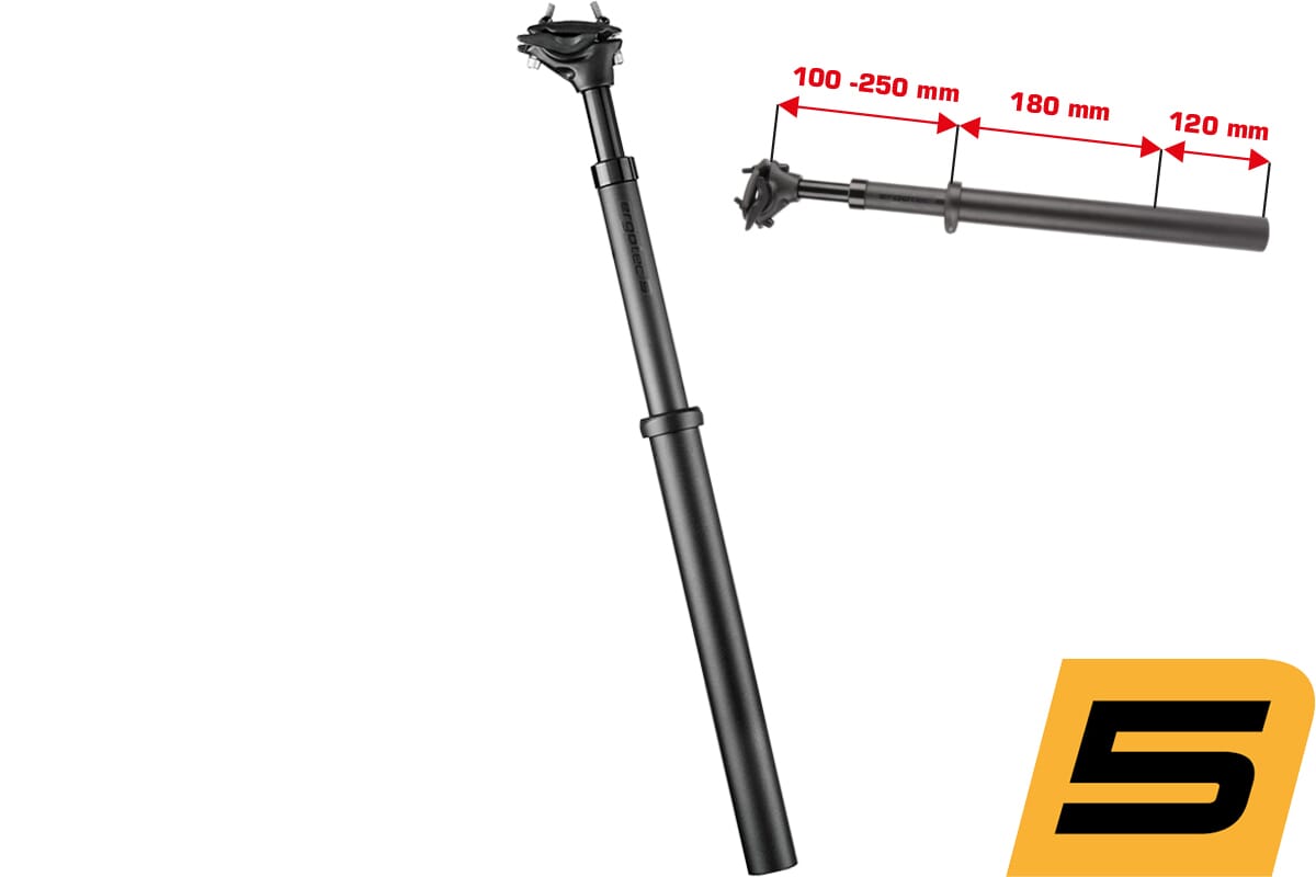 Ergotec suspension seat post SP-10.0 Vario 550 Dimensions