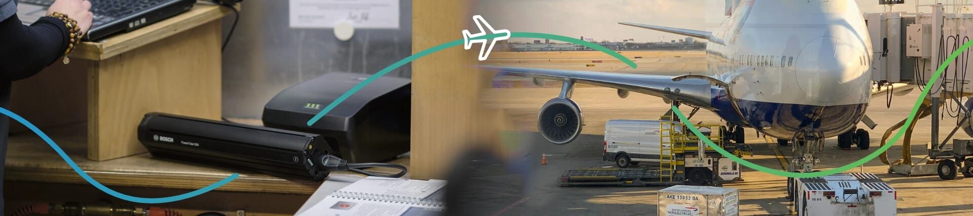 Banner Akkuversand per Luftfracht