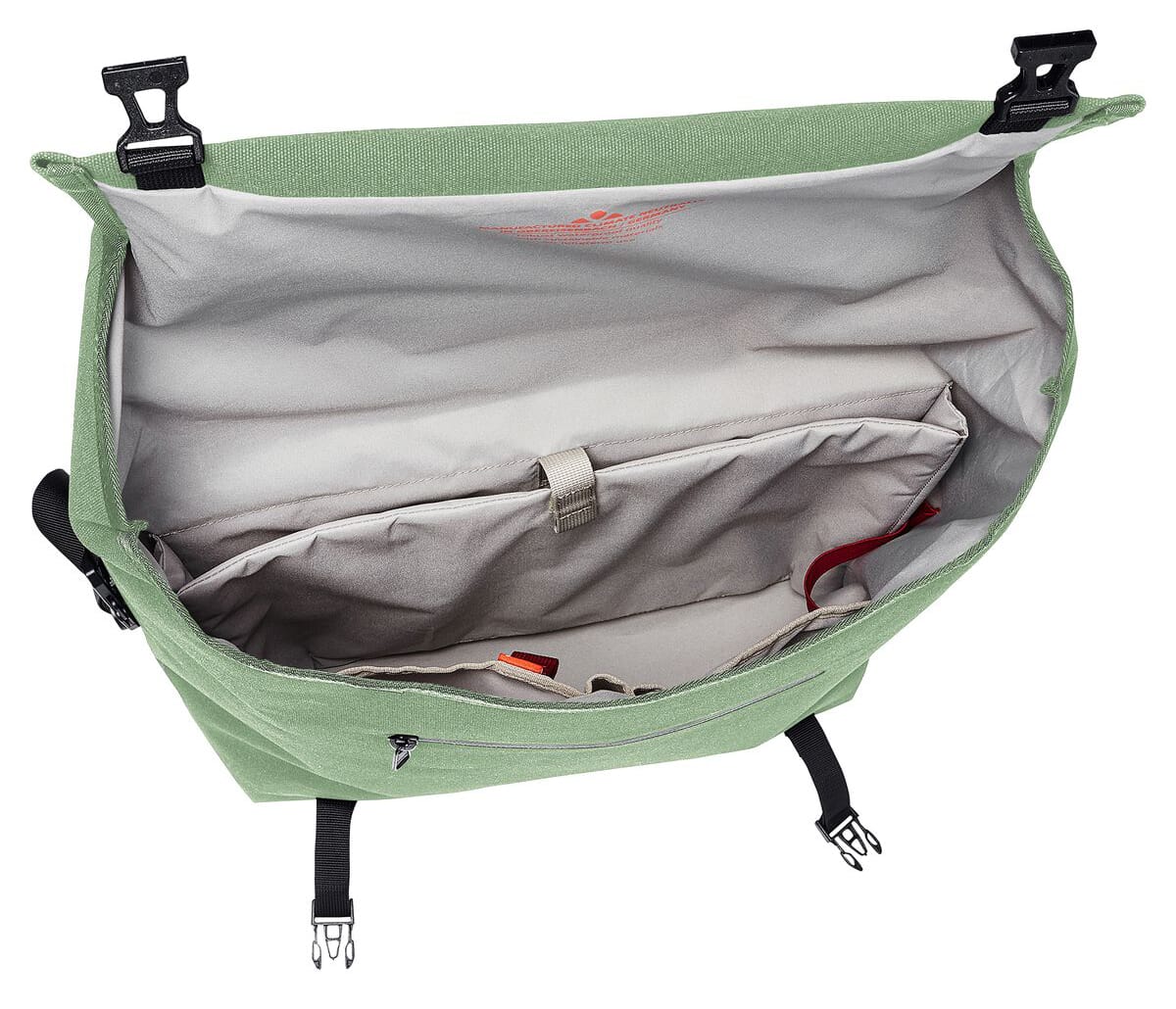 Vaude Augsburg IV carrier bag & pannier rack bag - green interior view