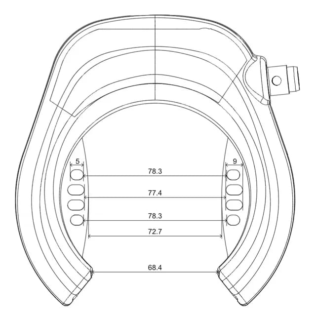 FIT 2.0 electronic frame lock Linka - Dimensions & hole spacing