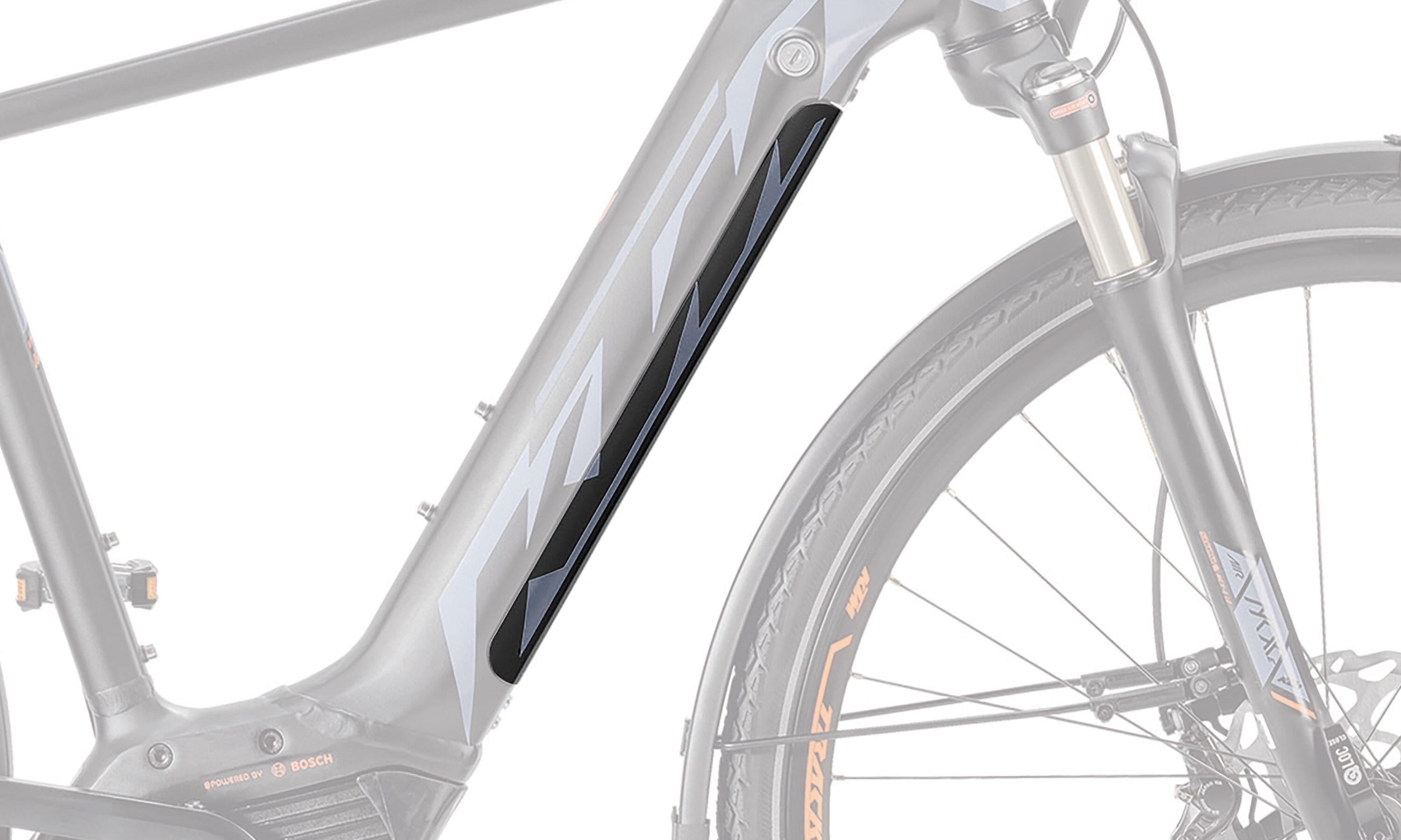 KTM PowerTube battery cover - down tube - titangrey glossy - orange glossy - 840118010