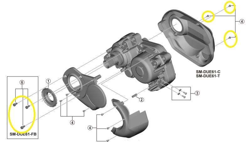SHIMANO screws for STEPS housing SM-DUE61 - Y-78N98010