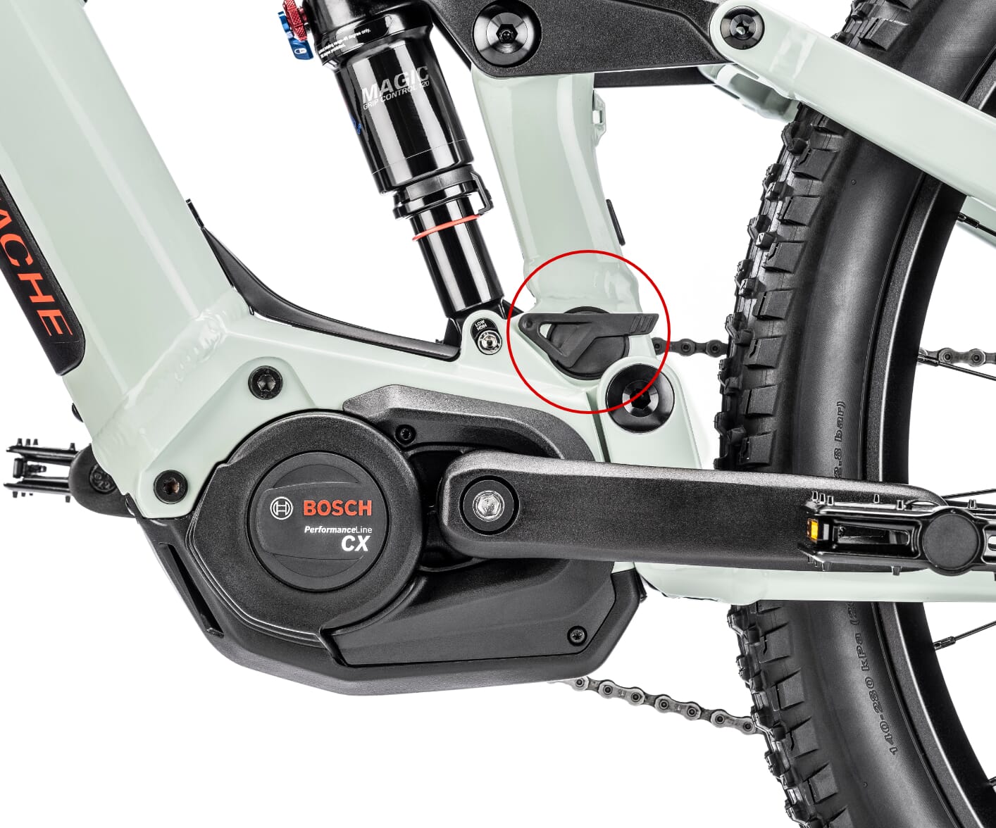 Moustache cover charging socket Powertube - Action