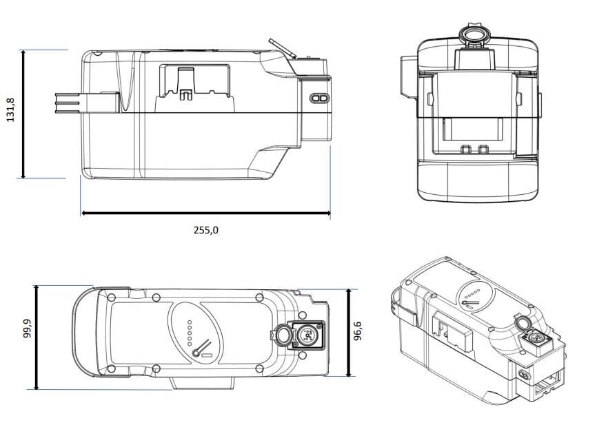 EBV Ebike - Power Pack battery for Panasonic 26 Volt - size