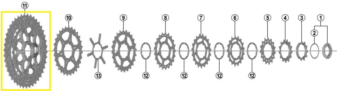 SHIMANO sprocket unit for SLX 11-speed CS-M7000 cassette