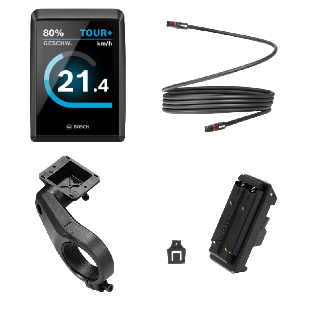 Bosch Kiox 500 display retrofit kit - with bracket, front/top cable outlet, short display cable