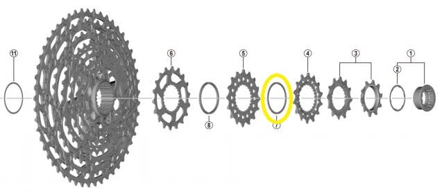 SHIMANO Spacer ring A for CS-M7100 cassette image 1