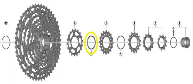 SHIMANO Spacer ring B for CS-M7100 cassette image 1