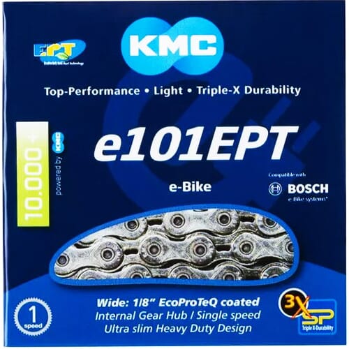 KMC e101 EPT - eBike chain - 112 links silver