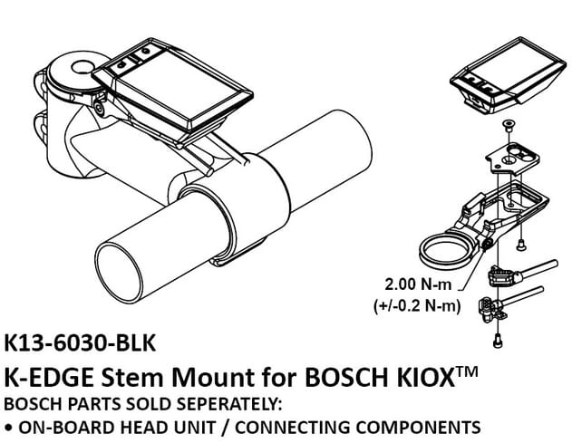 K-Edge stem display mount Bosch for Kiox Display mounting notice