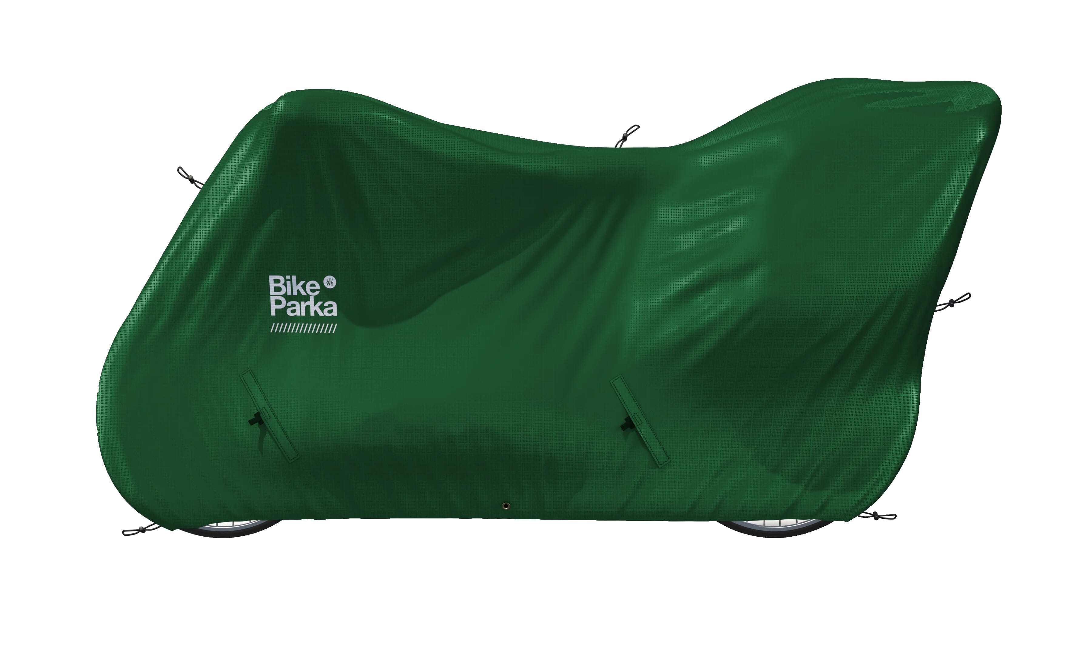BikeParka longtail bike cover with child seat - dark green