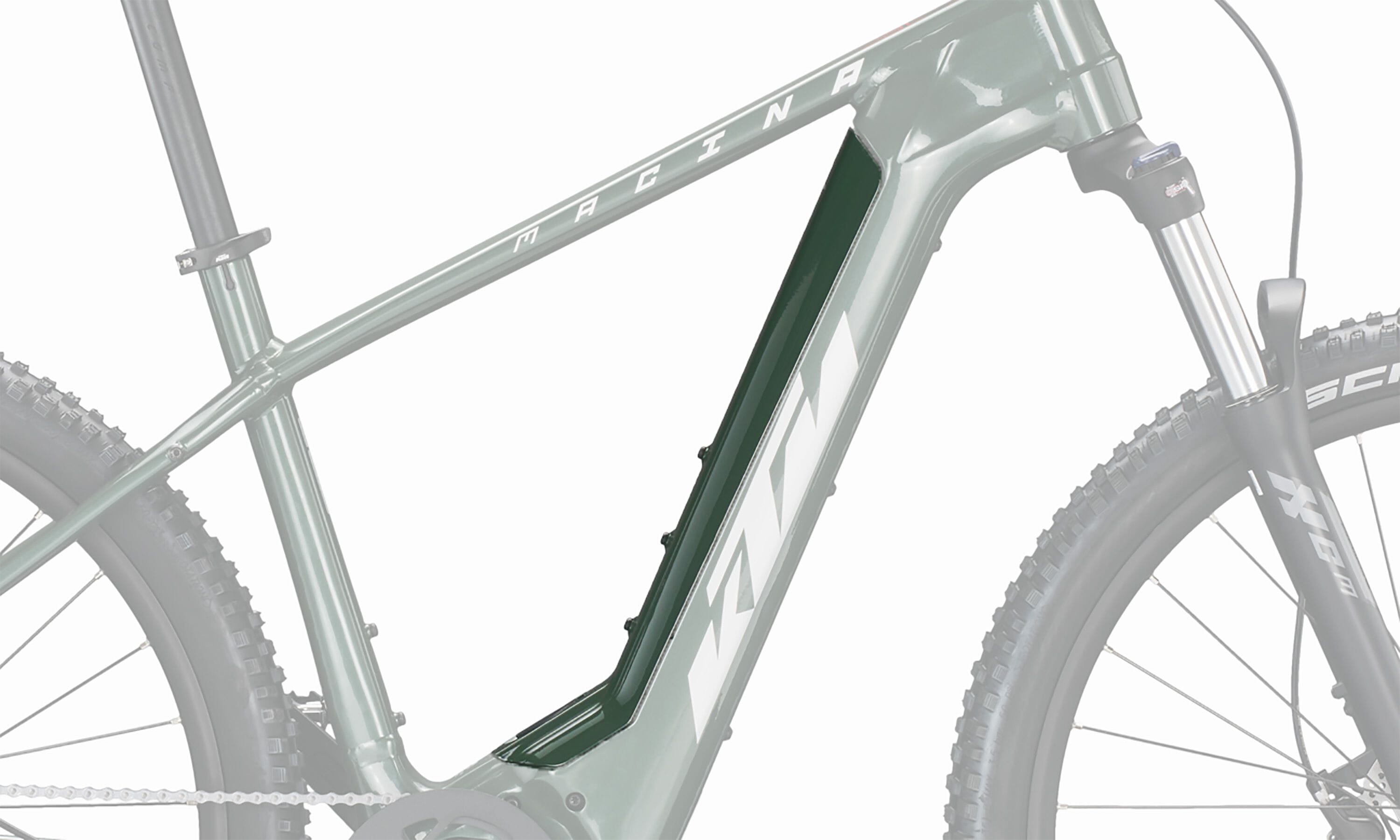 KTM PowerTube 750 Battery Cover 2023 - moss grey aluminium