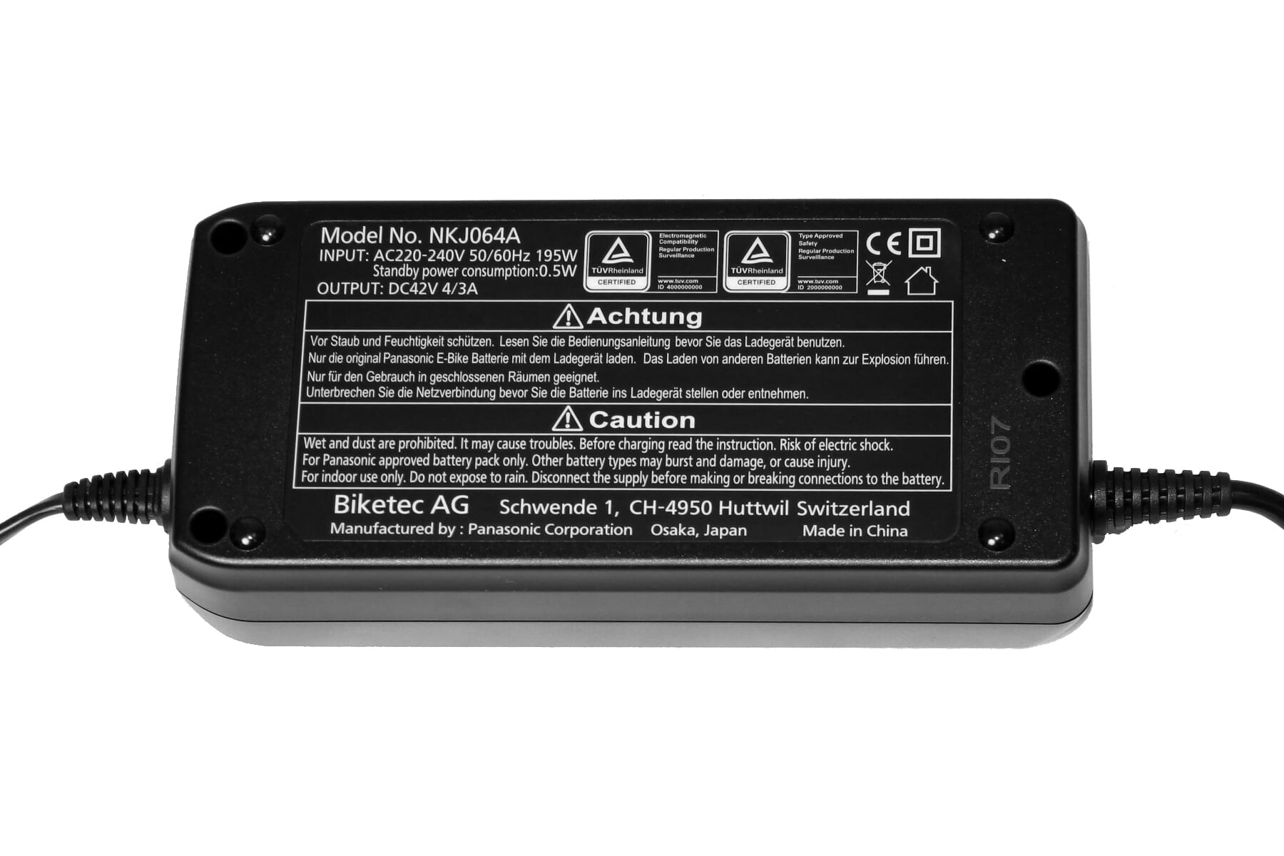 Specifications Panasonic Next Generation Charger 36 Volt