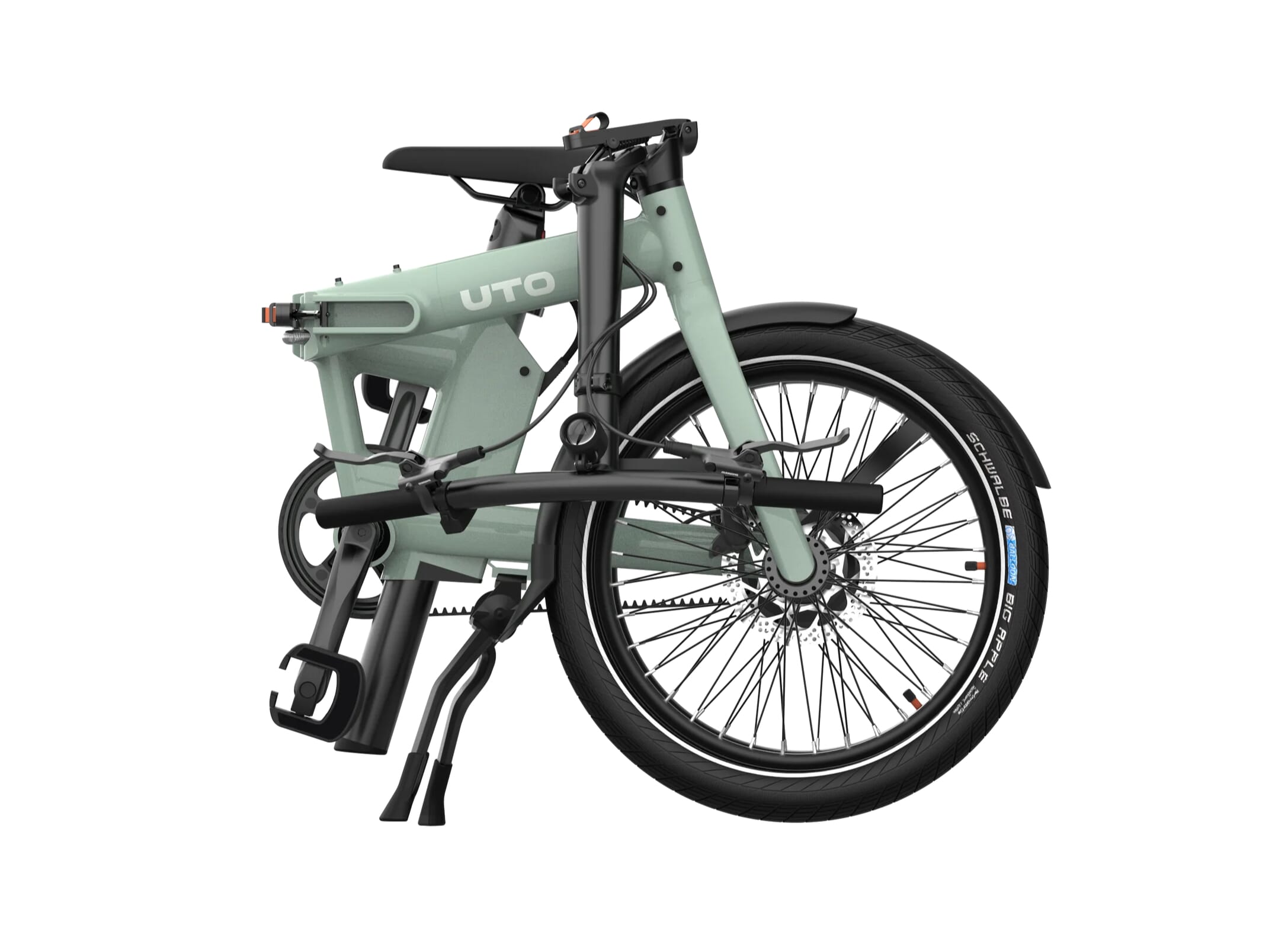 Uto Pro20 E-folding bike 2026 Smoke green - folded