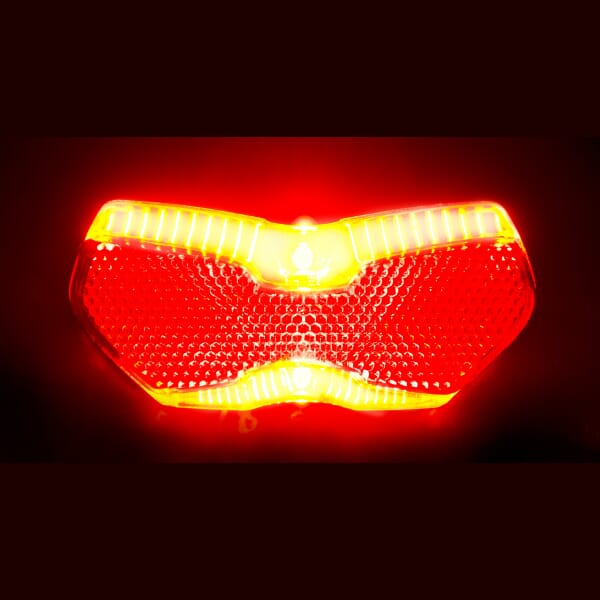 B&M Toplight View Electric Bicycle Tail Light - Illuminated Picture at Night