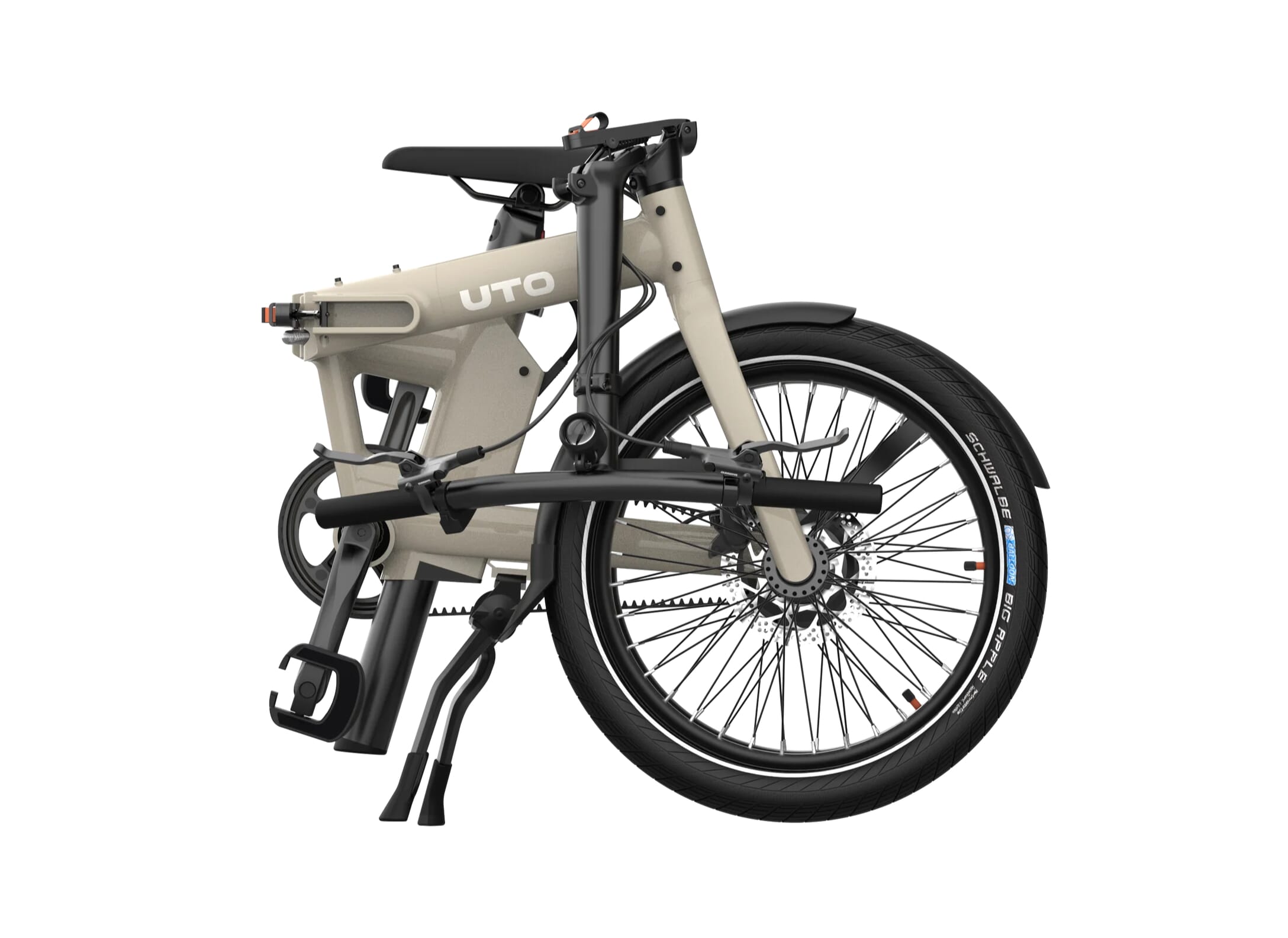 Uto Pro20 E-folding bike 2026 Taupe - folded